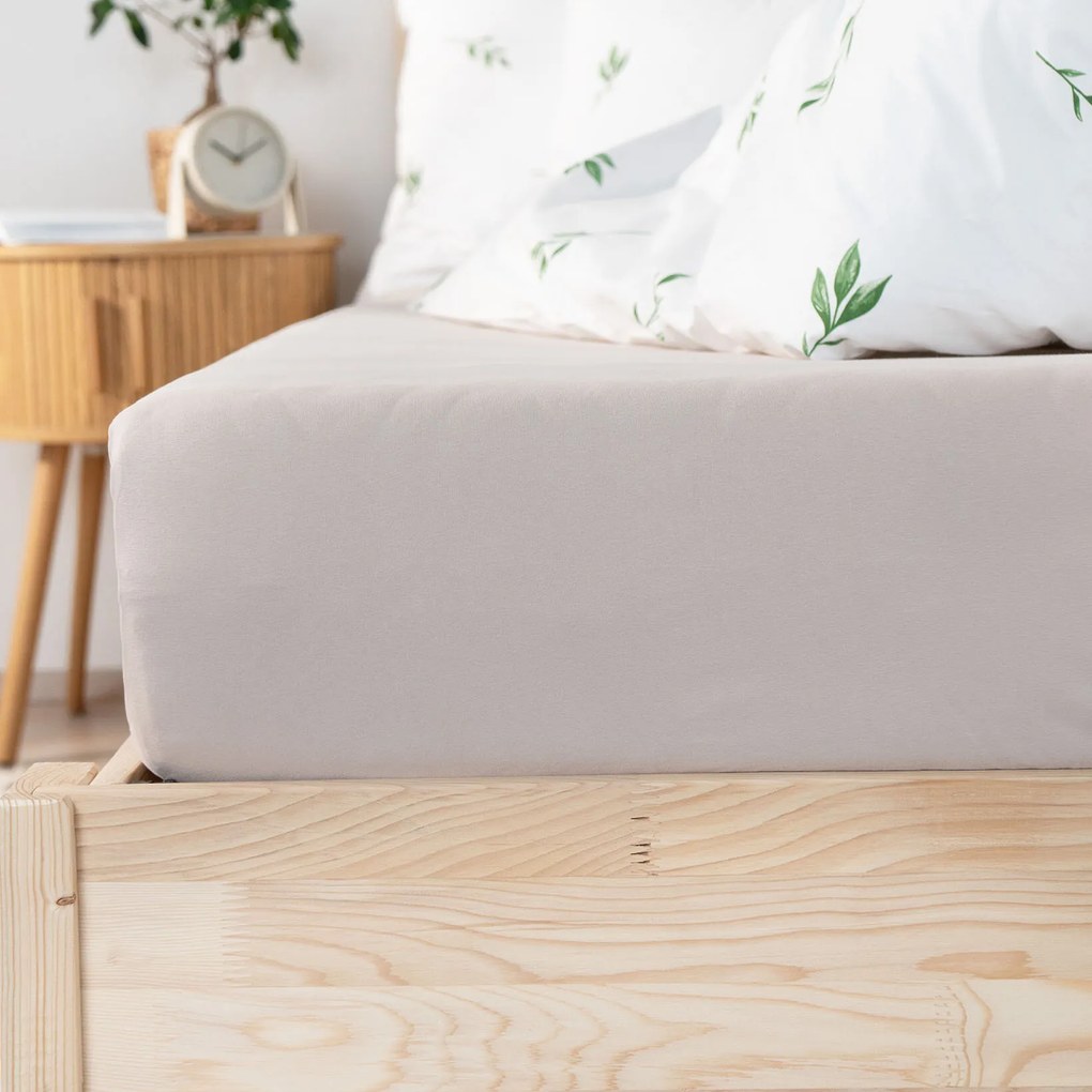 Goldea jersey elastická plachta - sivohnedá 160 x 200 cm