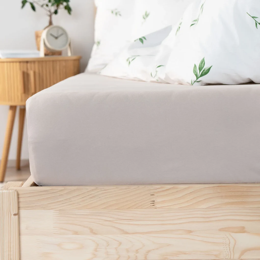 Goldea plachta jersey s napínacou gumou - sivohnedá 200 x 220 cm