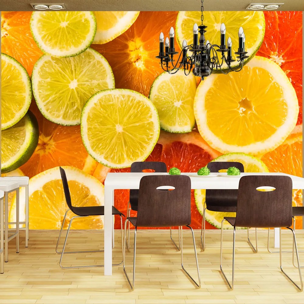 Artgeist Fototapeta - Citrus fruits Veľkosť: 245x193, Verzia: Samolepiaca