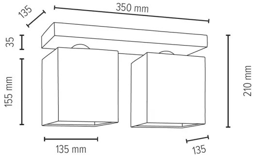 Spot-Light 2241236 - Stropné svietidlo GREAT 2xE27/25W/230V betón