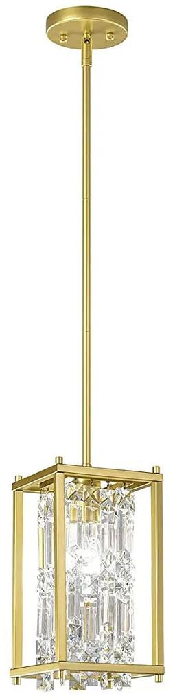 Toolight, krištáľové stropné svietidlo 1xE27 APP1111-1CP, zlatá lesklá, OSW-04554