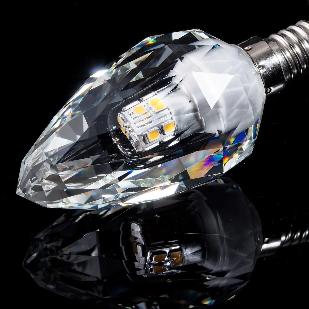 Dekoračná LED žiarovka E14 neutrálna 4000k 4w 500 lm crystal sviečka