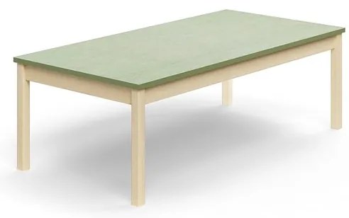 Stôl DECIBEL, 1600x800x530 mm, akustické linoleum, breza/zelenošedá