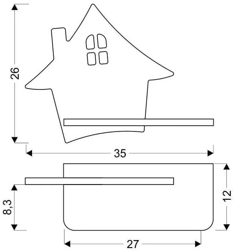 Sivé detské svietidlo House - Candellux Lighting