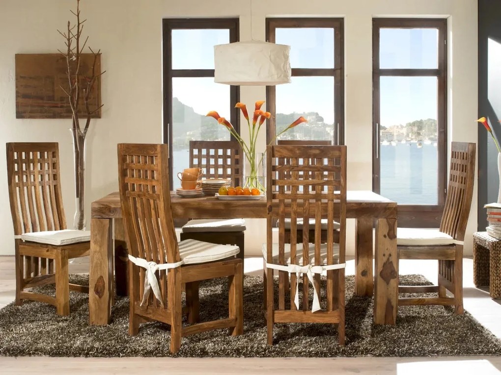 furniture-nabytek.cz - Masivní židle Castello z palisandru, lakované, hnědé – sada 2 ks