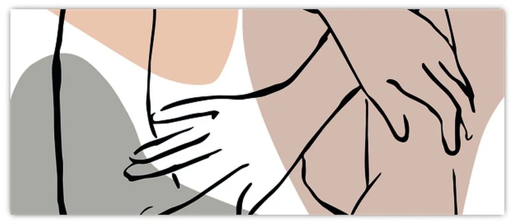 Obraz - Woman body line art N⁰2 (120x50 cm)