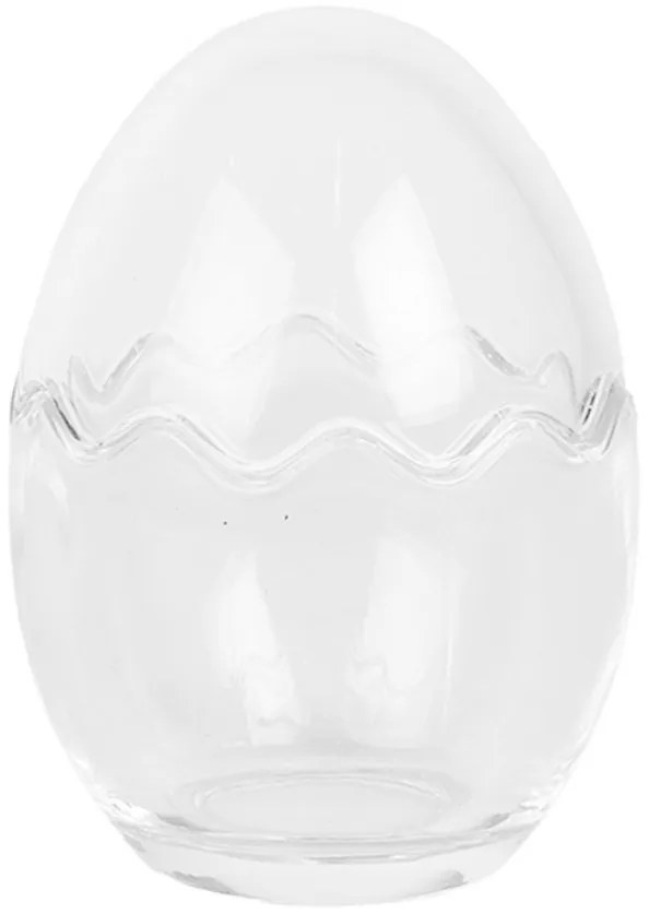 Sklenená dóza s vekom vajíčko - 8*12 cm