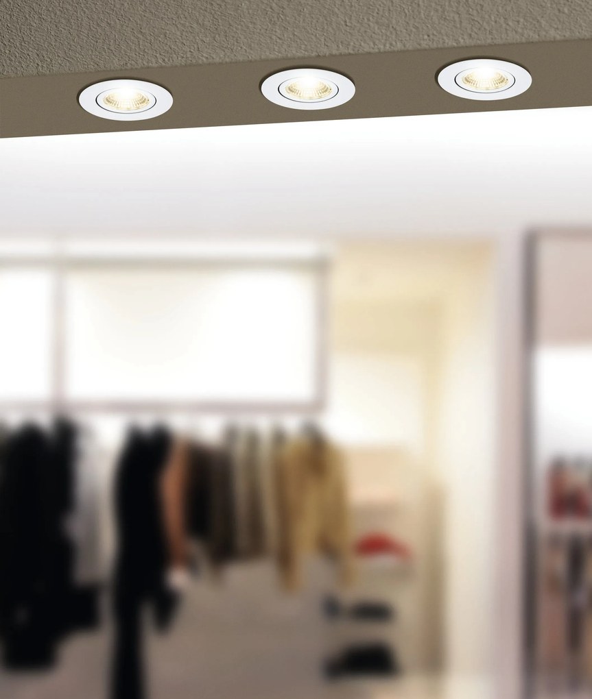 EGLO LED inteligentné zápustné svetlo SALICETO-Z, 5W, teplá biela-studená biela, RGB, 90cm, okrúhle, biele