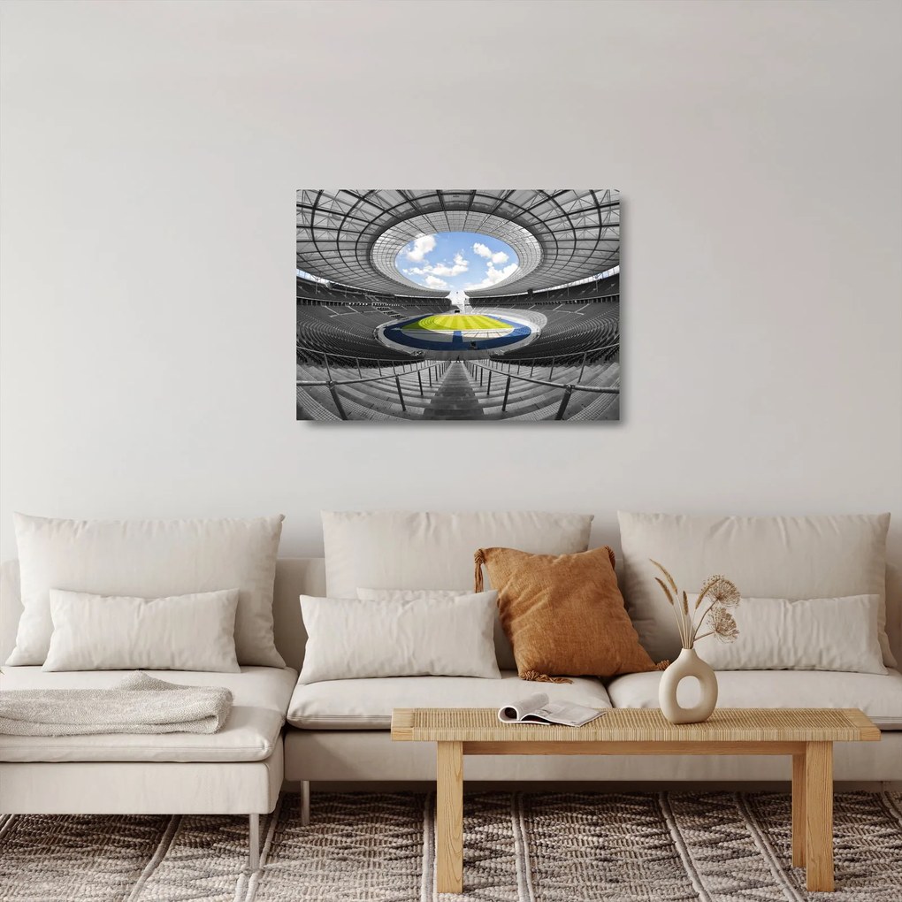 Sklenený obraz - futbalový štadión (70x50 cm)