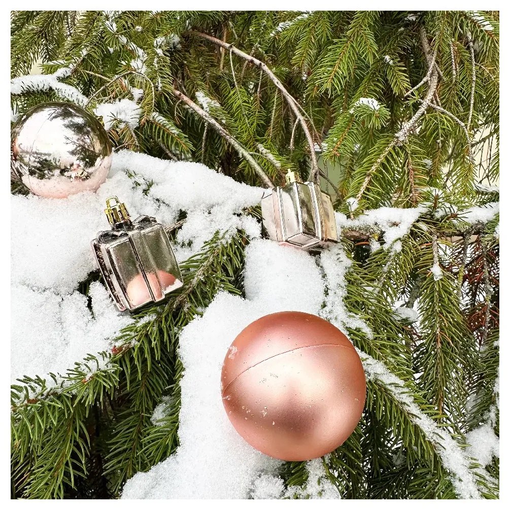 Tutumi Tutumi, vianočné ozdoby na stromček 101ks 311437, ružová-zlatá, CHR-02004