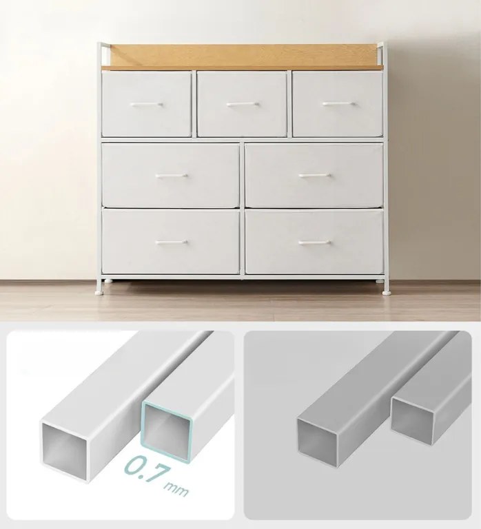 Komoda so zásuvkovými boxmi FLEXIRO 98x85 cm, dub/biela