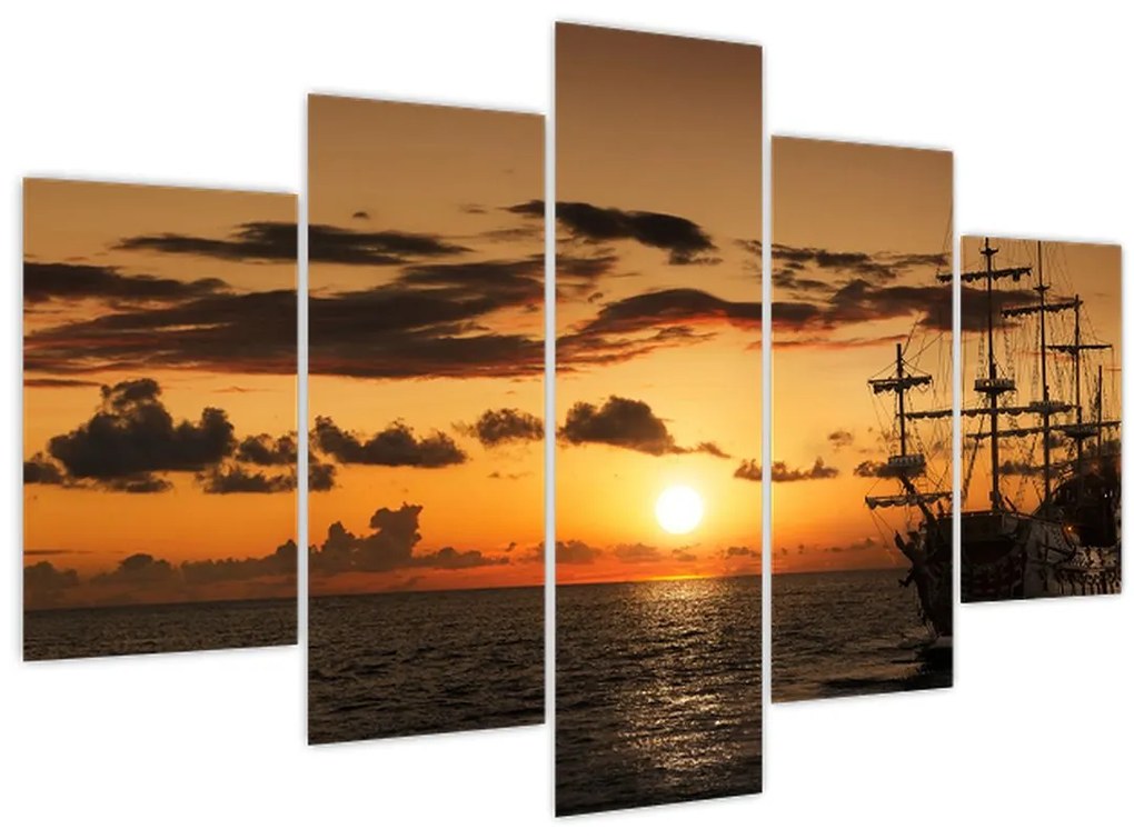 Obraz - Pirátska loď (150x105 cm)