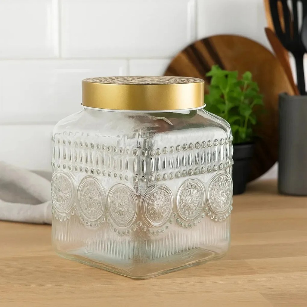 Altom Súprava sklenených dóz so zlatým vekom Daisy 1,8 l, 4 ks, 1,8 l