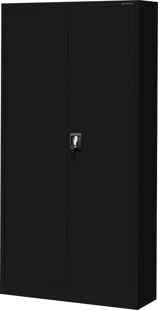 Dielenská skriňa s doskami a zásuvkami, čierna, 920x1850x500 mm: DAREK All Black