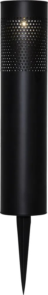 Čierne solárne LED osvetlenie z nerezovej ocele Star Trading Blace, výška 39 cm
