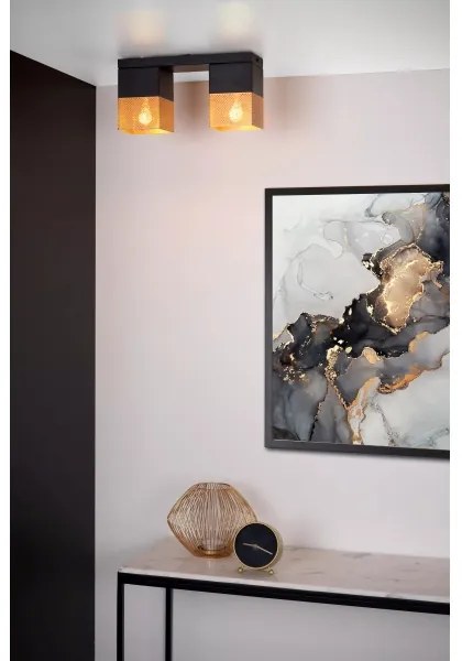 Lucide 21123/02/02 - Stropné svietidlo RENATE 2xE27/40W/230V zlatá/čierna