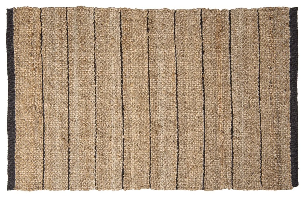 Prírodné jutové koberec s čiernymi pruhmi Benny - 60 * 90 cm