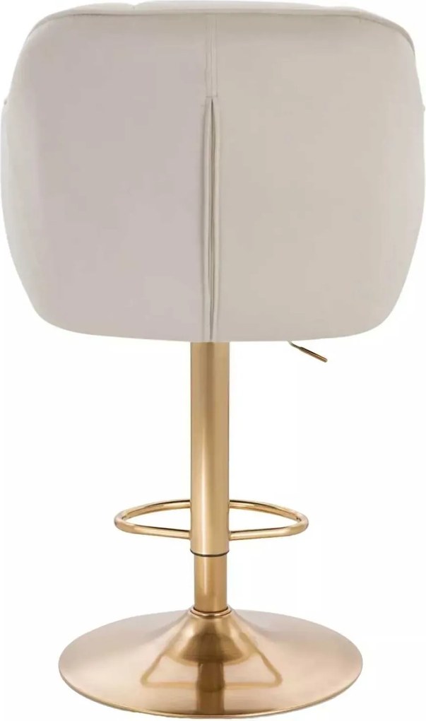 LuxuryForm DESIGN Barová stolička AVOLA VELUR na zlatom tanieri - krémová