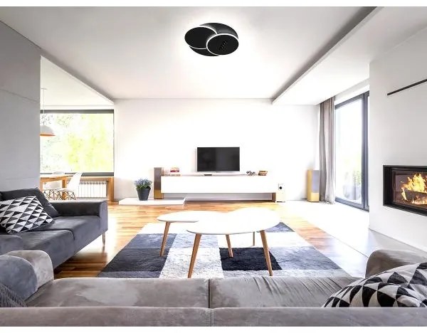 LED Stmievateľné stropné svietidlo LED/90W/230V 3000-6500K čierna +diaľkové ovládanie