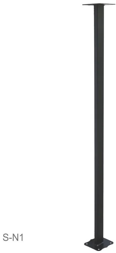 noha k poštovej schránke RETRO S-R2 (40x20x1000mm), farba: čierna matná