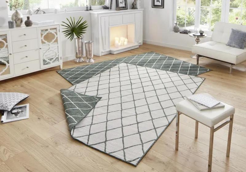 Bougari - Hanse Home koberce Kusový koberec Twin-Wendeteppiche 103117 grün creme - 80x250 cm