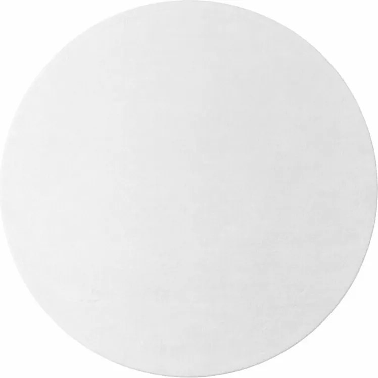 Ayyildiz, Kusový koberec Joy 1400 white kruh, 80x80 (priemer) kruh, biela, chodba / predsieň