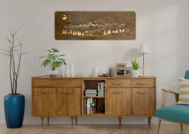 Podsvietený obraz vrchy a les