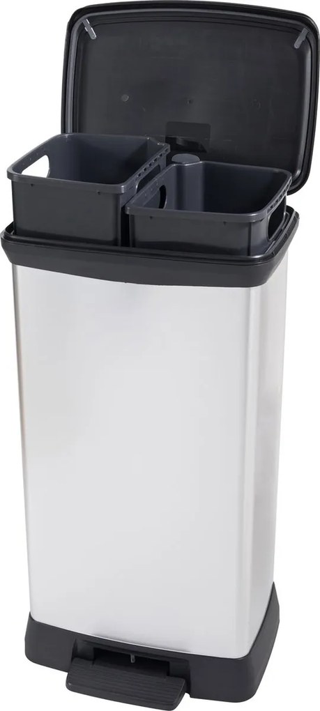 Curver Odpadkový kôš DECO BIN Duo 23 l + 23 l, strieborný
