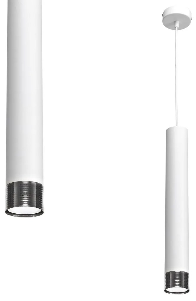 Závesné svietidlo Dani, 1x biele kovové tienidlo, w/ch