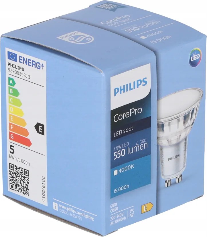 LED žiarovka Philips Corepro GU10 - 4,9 W - 550 Lm - neutrálna biela - Premium