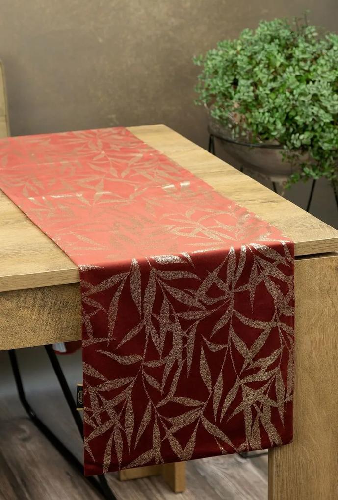 Dekorstudio Elegantný zamatový behúň na stôl BLINK 15 tehlový Rozmer behúňa (šírka x dĺžka): 35x180cm
