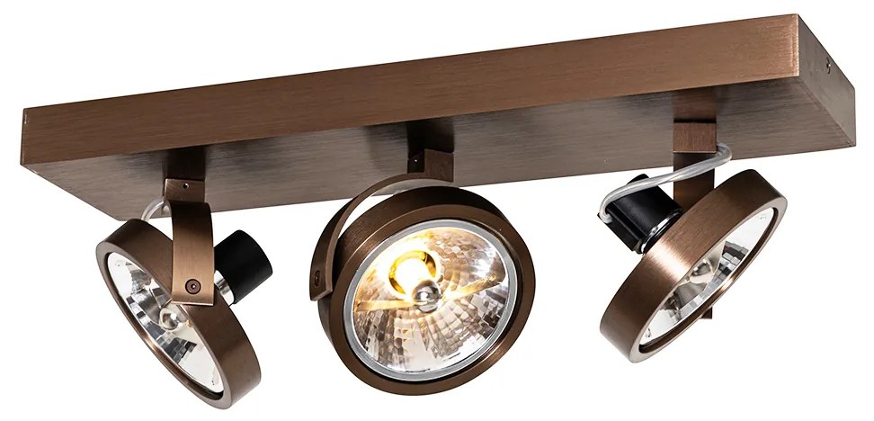 Dizajnové bodové svetlo tmavá bronz 3-svetlo otočné a naklápateľné - Go