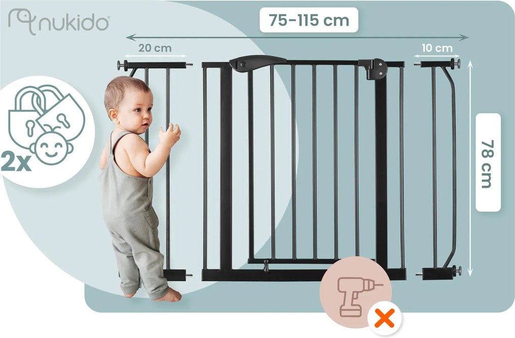 Bezpečnostná zábrana čierna Nukido 718300