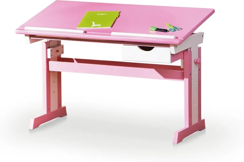 HALMAR Cecilia detský písací stôl ružová / biela