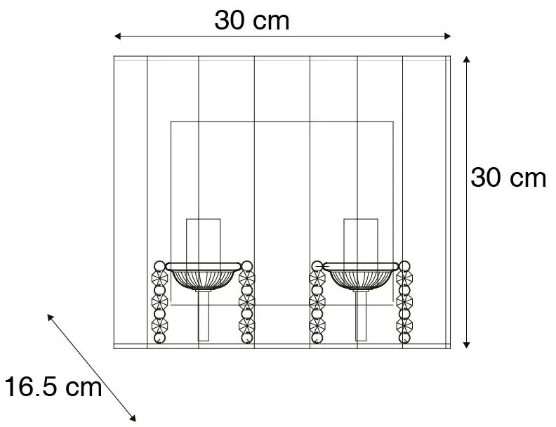 Sada 2 nástenných svietidiel chróm s čiernym tienidlom - Ann-Kathrin 2