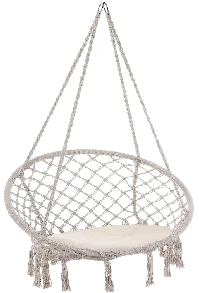 Detex Závesné kreslo BOHO s vankúšmi, Ø61cm, béžová