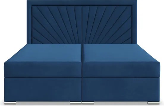 Manželská posteľ VICENZA Velvet 140×200 cm tmavomodrá