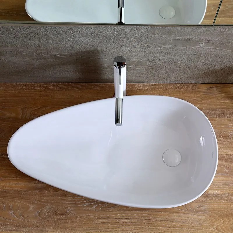 Keramické umývadlo na dosku REA GRETA WHITE 77x42,5 cm biele