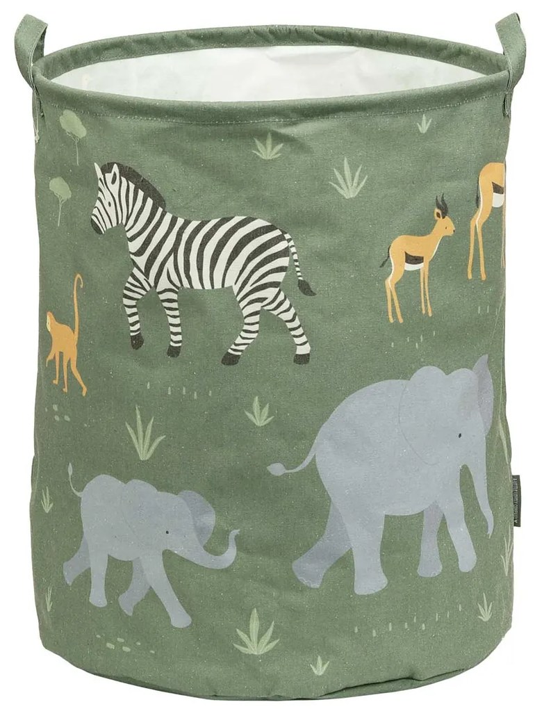 A Little Lovely Company - úložný kôš na hračky - zvieratá zo savany