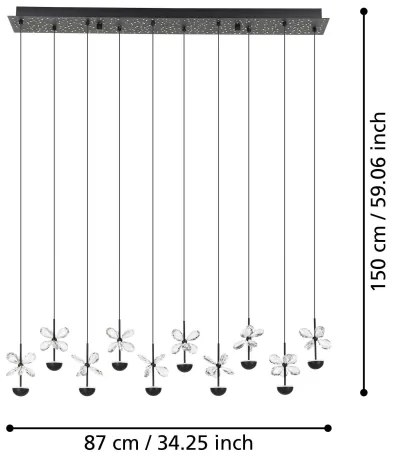 Eglo 390278 - LED Stmievateľný luster na lanku PIANOPOLI LED/23W/230V 3000K