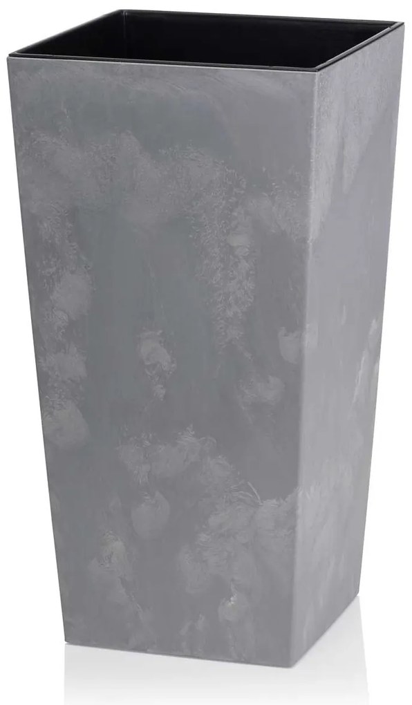 PLASTOVÝ KVETINÁČ PORTO 46X25X25 CM IMITÁCIA BETÓNU SIVÁ