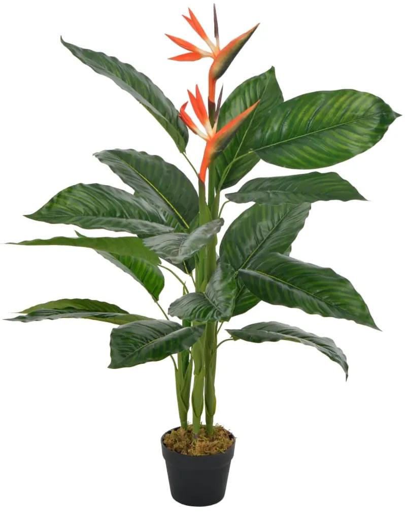 vidaXL Umelá rastlina, strelícia s kvetináčom, červená 100 cm