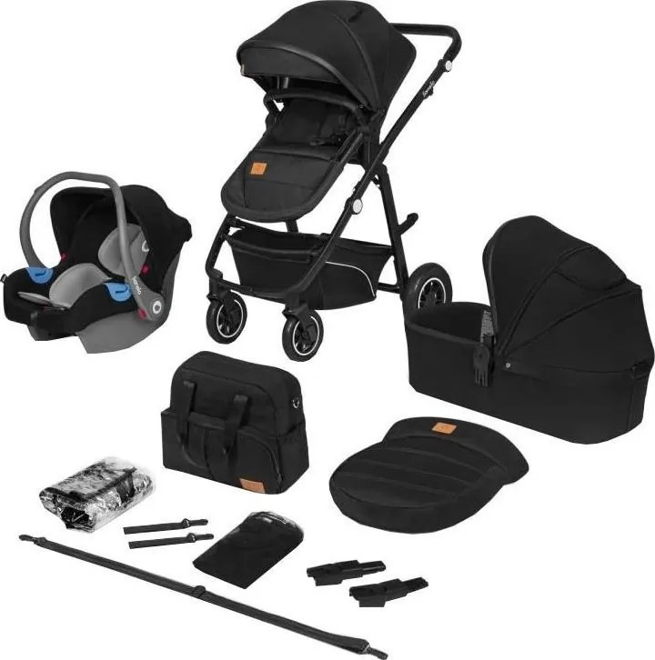 Lionelo - Kombinovaný kočík 3v1 BIANKA Black Onyx