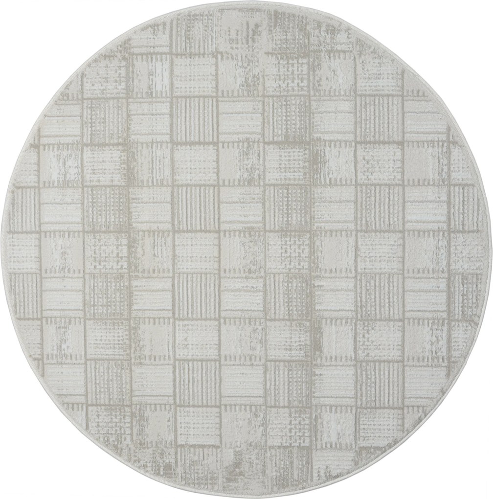 My Flair, Kusový koberec My House CA60038 creme kruh, 120x120 (priemer) kruh, béžová, chodba / predsieň