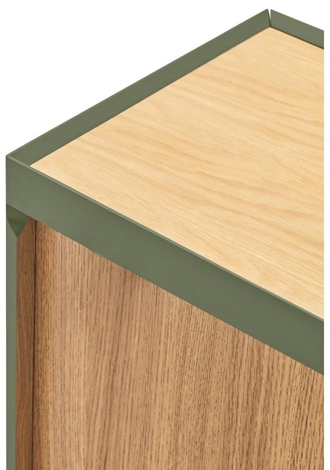 Zelená nízka komoda v dekore duba 110x85 cm Arista – Teulat