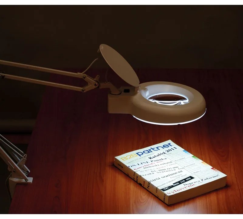Stolná LED lampa so zväčšovacou lupou