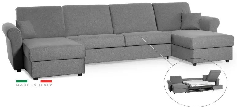 Sedacia súprava na každodenné spanie SAVONA U - rozkladacia, sivá (penelope 22), 140