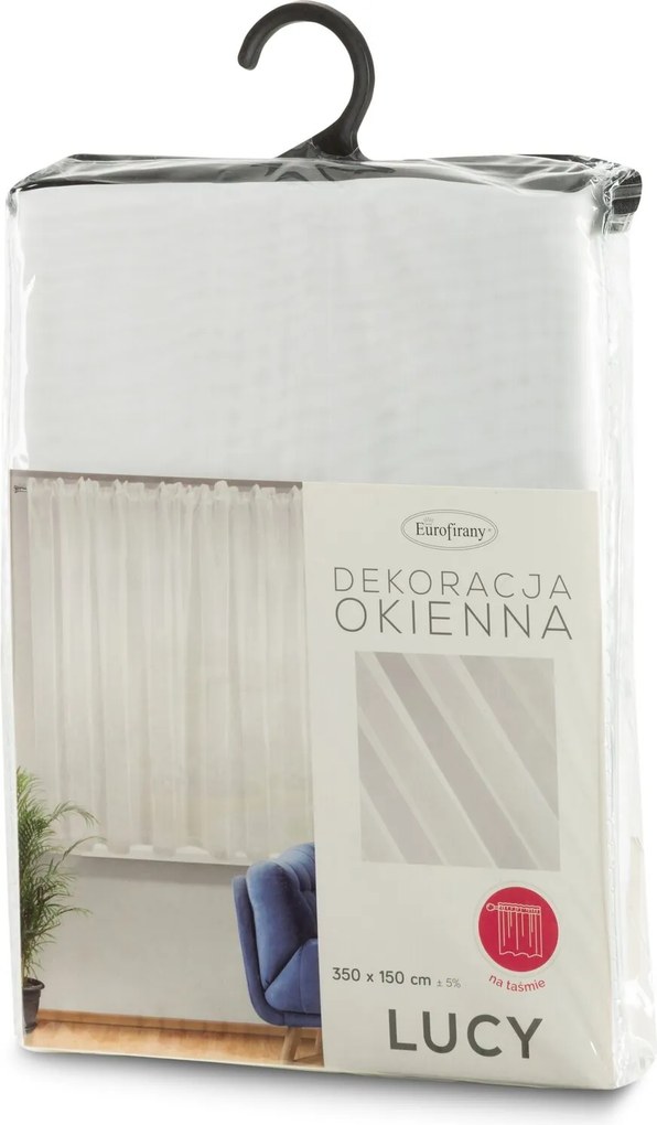 ZÁCLONA NA PÁSKE LUCY 350X150 CM BIELA