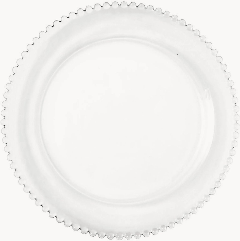 Sklenené okrúhle taniere's ozdobným lemom Collier, 6 ks