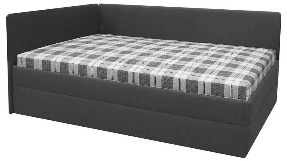 Čalúnená válenda s univerzálnym čelom L/P ARLY 110x200 cm antracit/biela